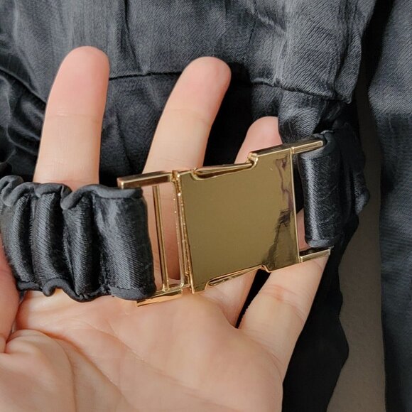 NEW Karina Grimaldi RENATA‎ SOLID Mini Dress Black Belted Zip Women's Size Small - Picture 6 of 7